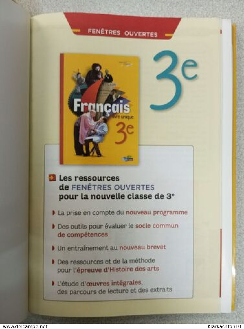 Fenêtres Ouvertes Français 3e 2012 Manuel De L'élève Petit Format - Other & Unclassified