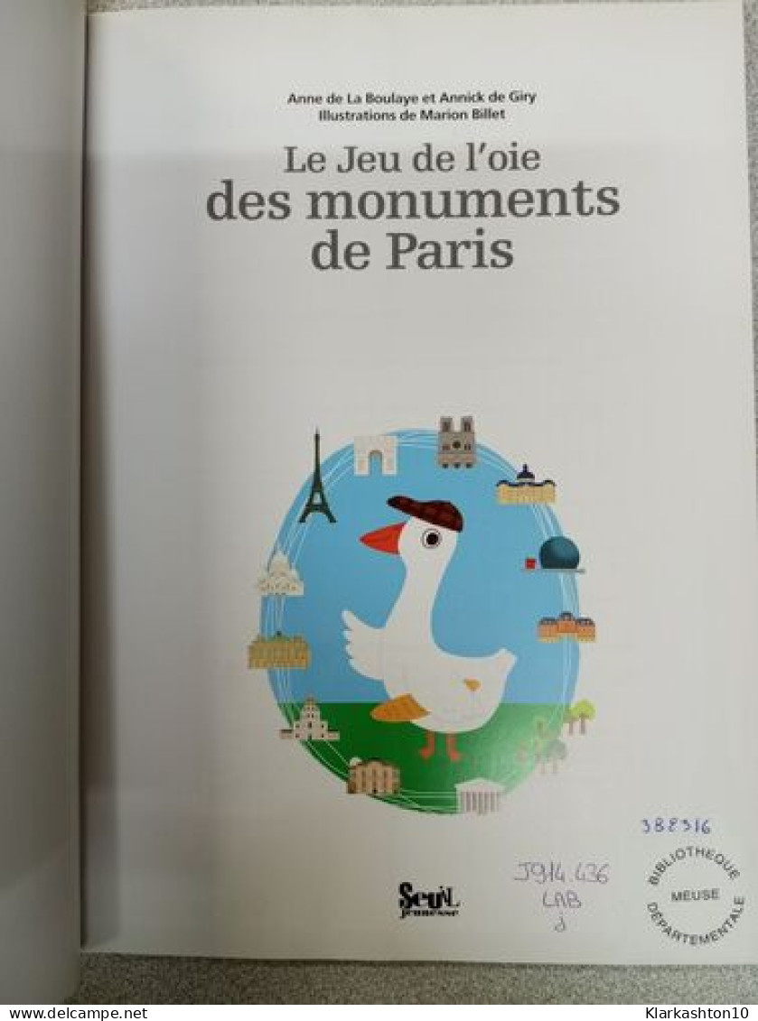 Le Jeu De L'oie Des Monuments De Paris - Other & Unclassified