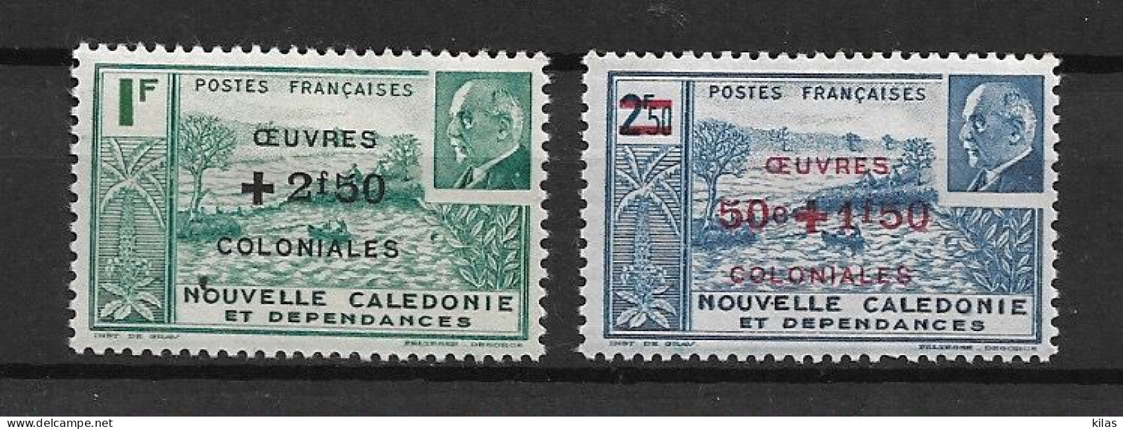 NOUVELLE CALEDONIE 1944 Maréchal Pétain, Surchargés – Œuvres Coloniales MNH - 1944 Maréchal Pétain, Surchargés – Œuvres Coloniales