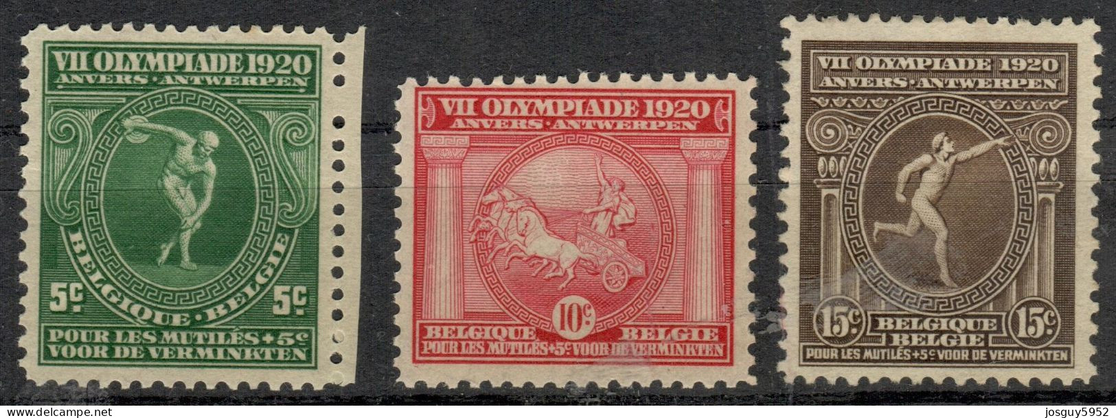 BELGIE 1920 - OLYMPISCHE SPELEN ANTWERPEN - N° 179 TOT 181 - MNH** - 1919-1920 Albert Met Helm