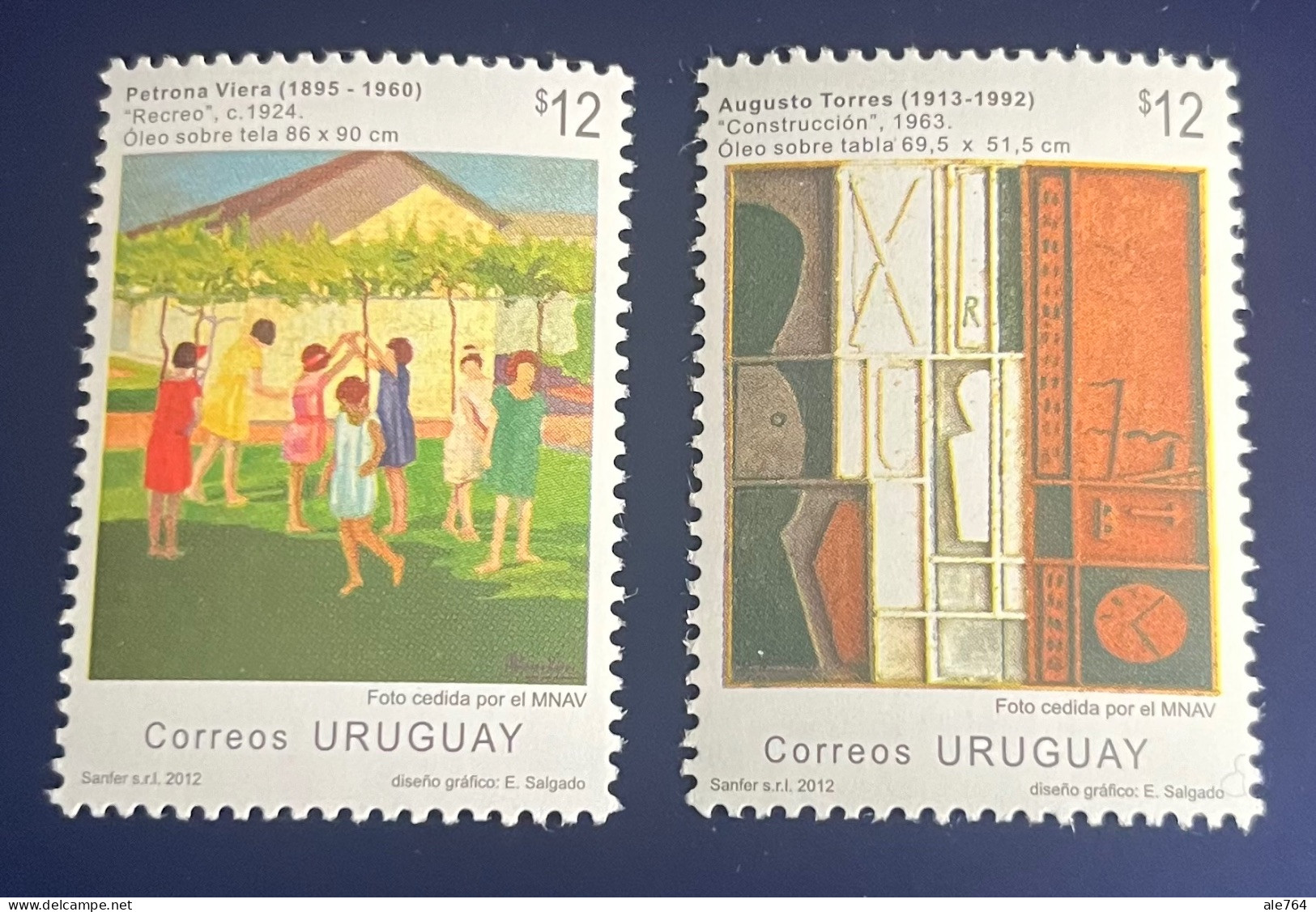 Uruguay 2012 Paintings, Set Of 2, Sc 2403/4, Y 2591/2, MNH. - Uruguay
