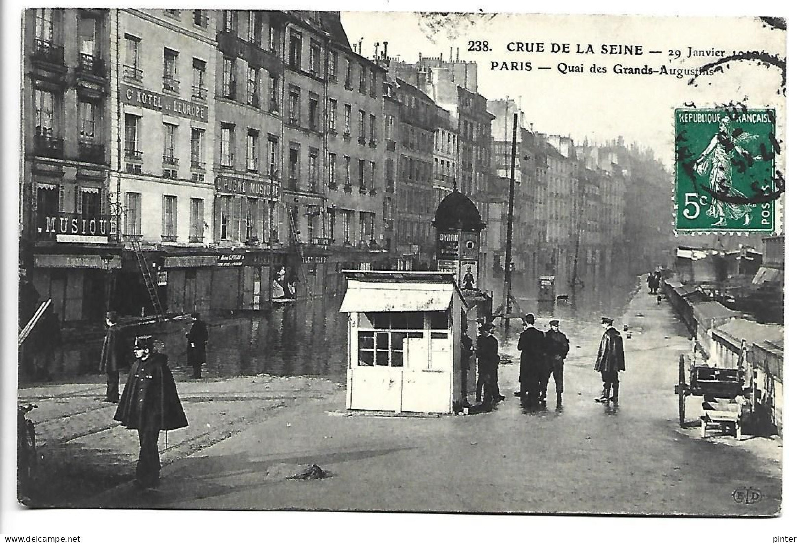 PARIS - Crue De La Seine - 29 Janvier 1910 - Quai Des Grands Augustins - District 06