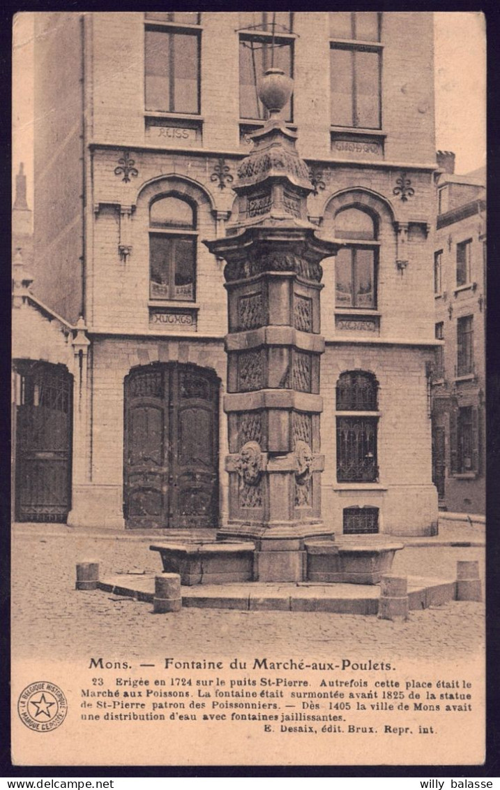 +++ CPA - MONS - Fontaine Du Marché Aux Poulets   // - Mons