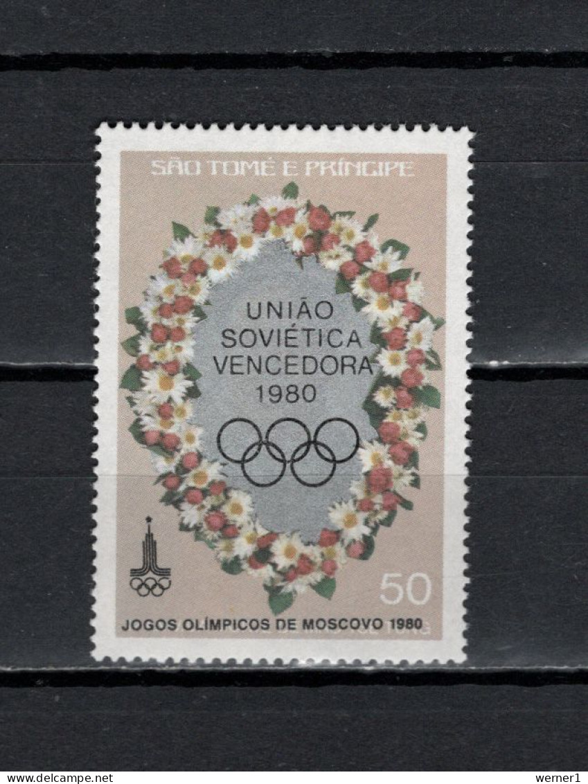 Sao Tome E Principe (St. Thomas & Prince) 1981 Olympic Games Moscow Stamp With Overprint MNH - Estate 1980: Mosca