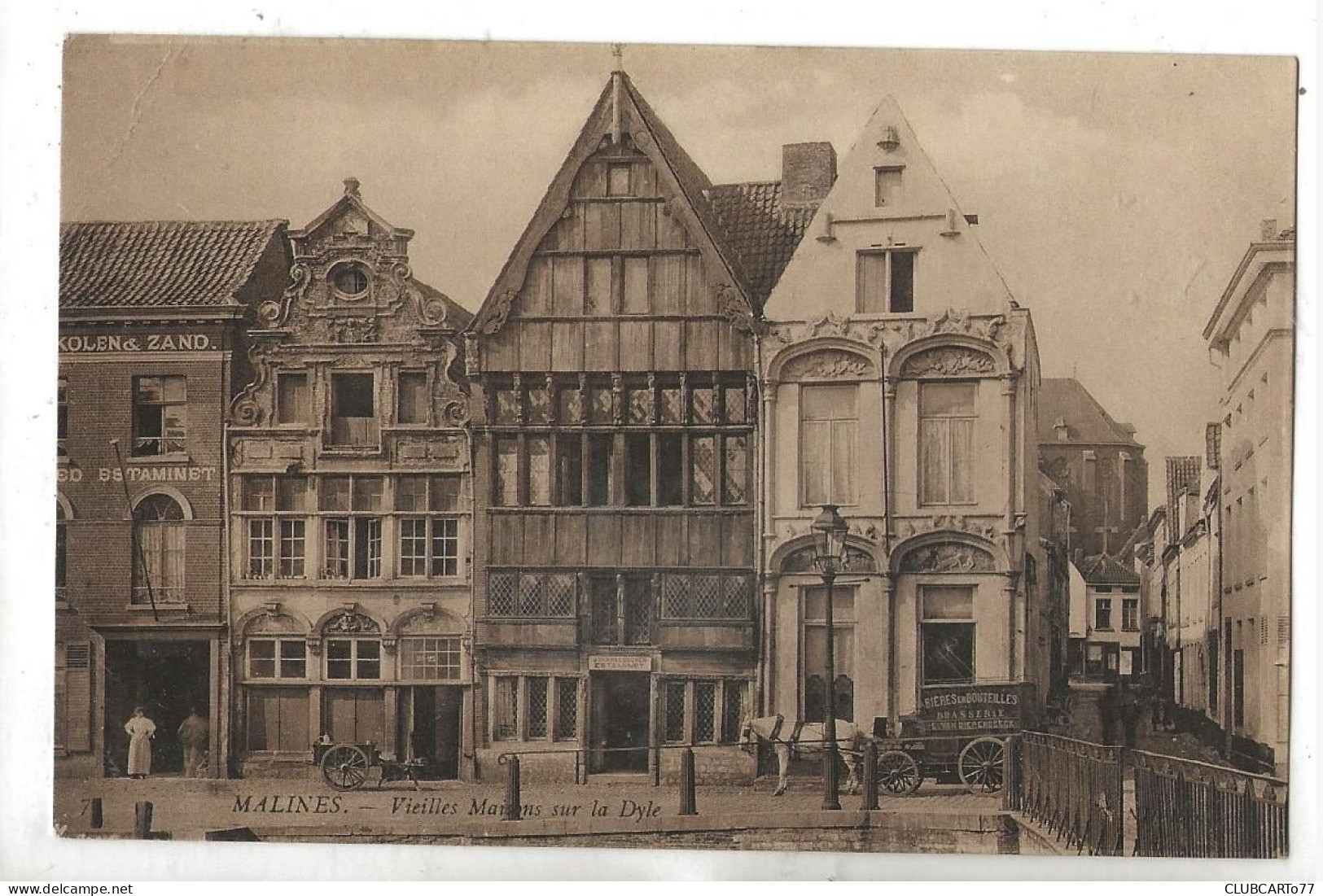 Malines (Belgique, Anvers) :MP De L'attelage De La Brasserie Van Rieperberg Quai De La Dyle+ Attelage à Chien En 1909 PF - Malines