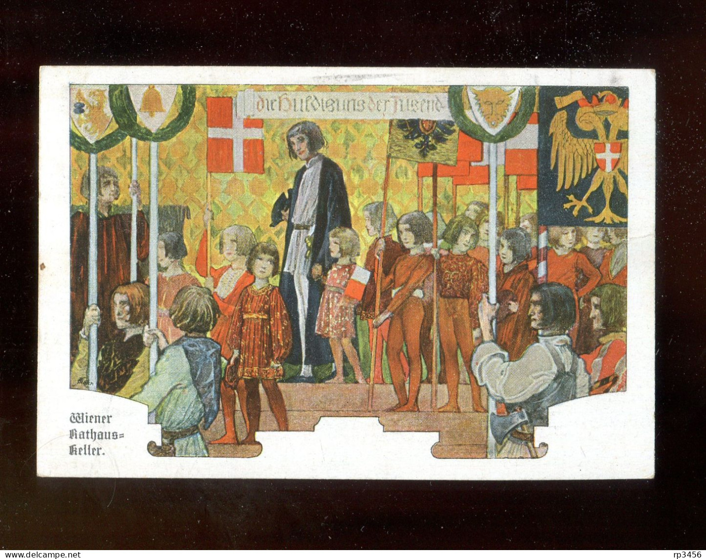 "OESTERREICH" 1936, Color-Ansichtskarte "Wiener Rathauskeller" (R2012) - Other & Unclassified