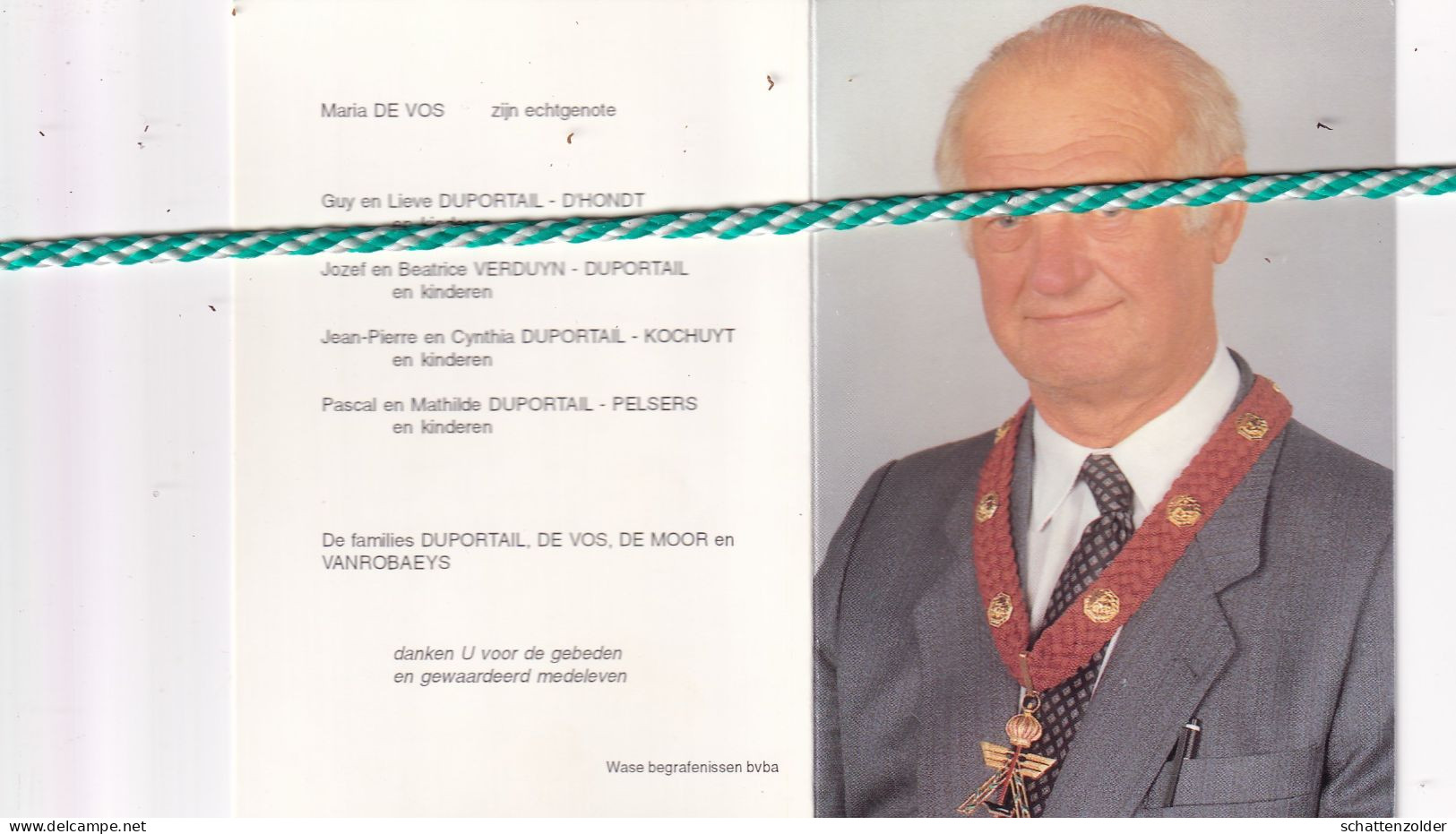 Michel Duportail-De Vos, Merelbeke 1920, Bornem 1997. Bestuurder Van Ondernemingen, Foto - Obituary Notices