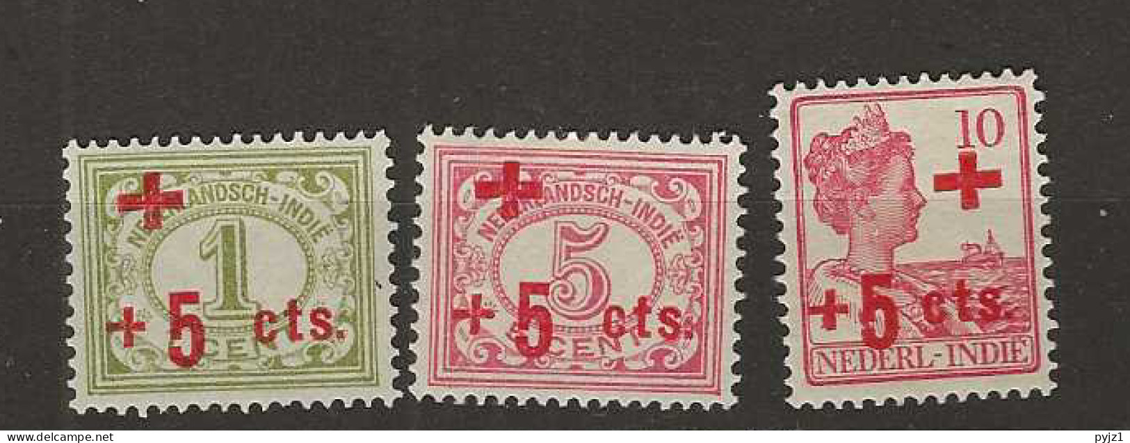 1915 MH Nederlands Indië NVPH 135-137 - Nederlands-Indië