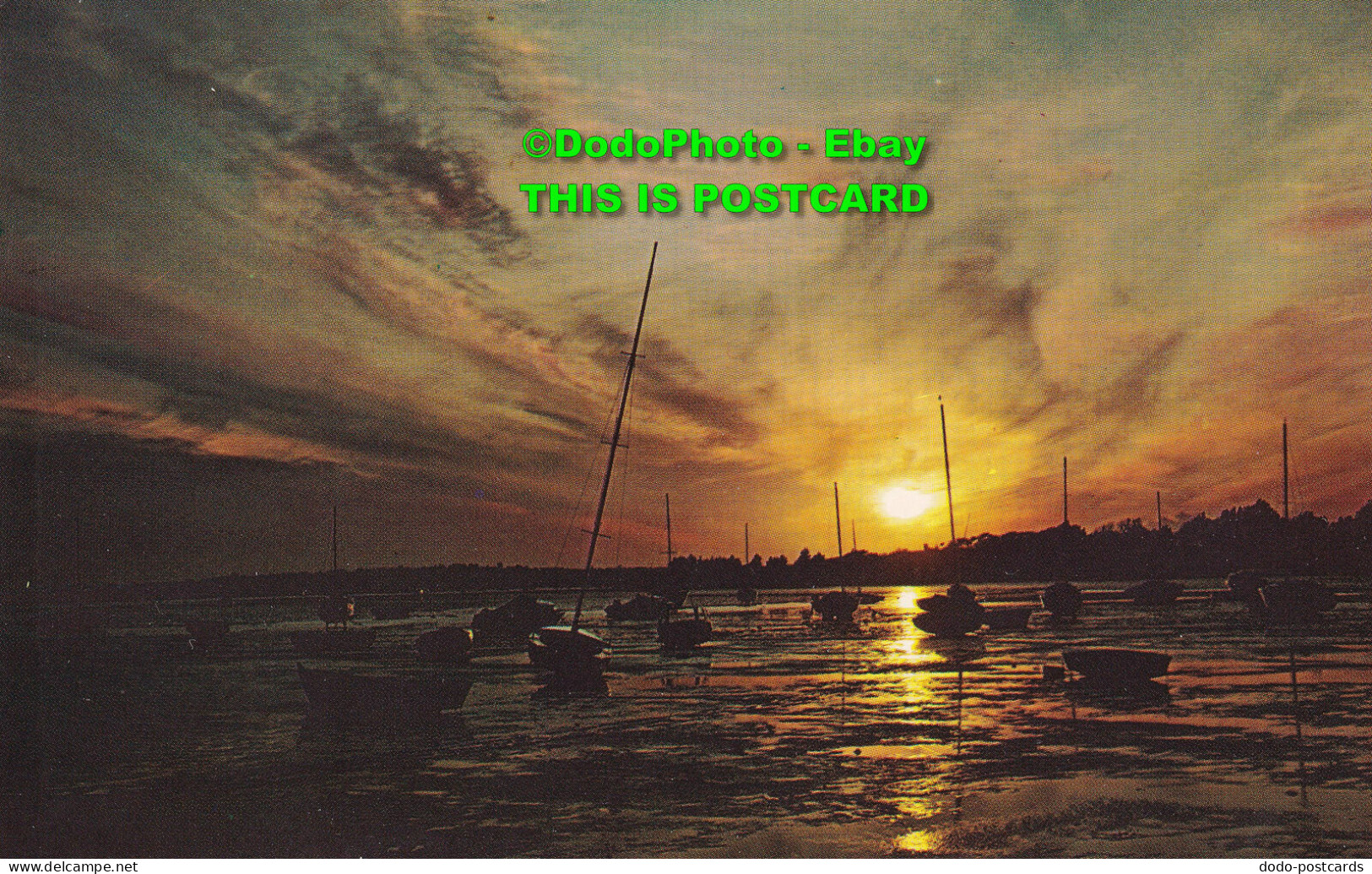 R384888 Sunset At Mudeford. JH 61. Colour By J. Hammersley. Plastichrome By Colo - Monde