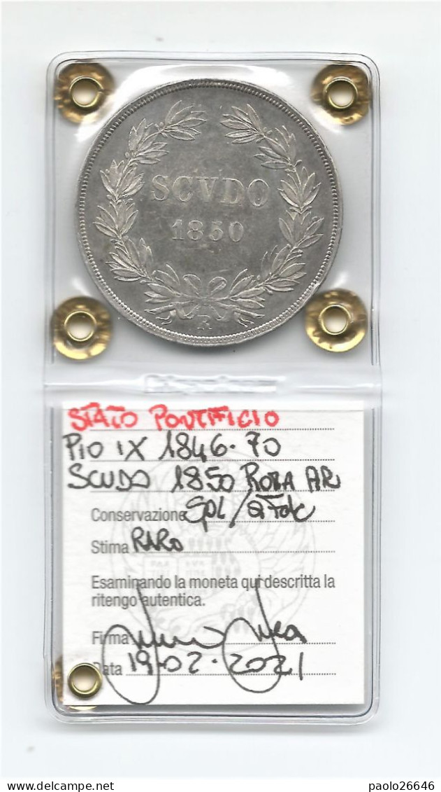 Pio IX Scudo Del 1850, Sigillato SPL/qFDC, A Seconda Dei Cataloghi R O RR - Vaticano