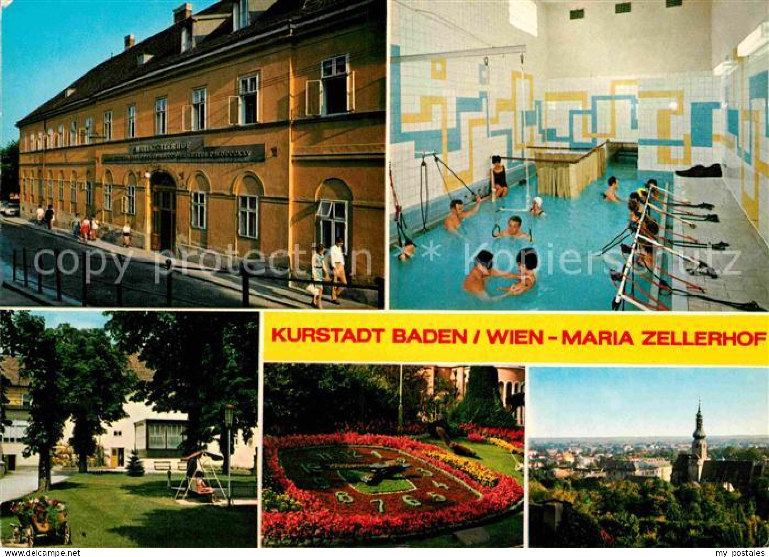 72773504 Baden Wien Mariazellerhof Therapie Park Blumenuhr Stadtansicht Kur Und  - Andere & Zonder Classificatie