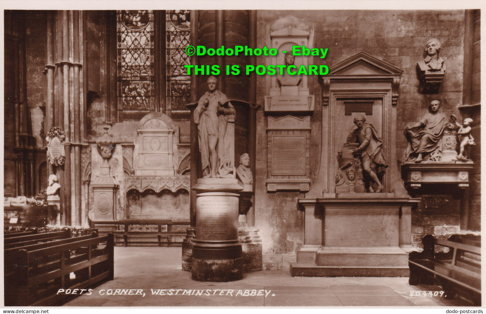 R384904 Poets Corner. Westminster Abbey. 204409. Valentine And Sons. RP - Monde