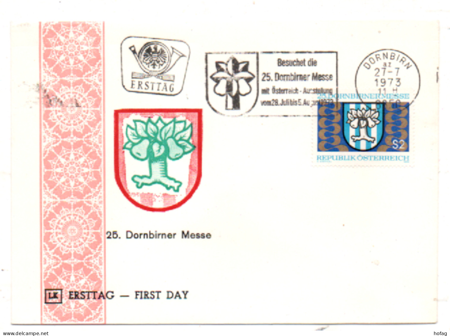 Österreich 1973 MiNr.: 1417 Ersttag Messe Dornbirn; Austria FDC Scott: 944 YT: 1244 Sg: 1662 - FDC