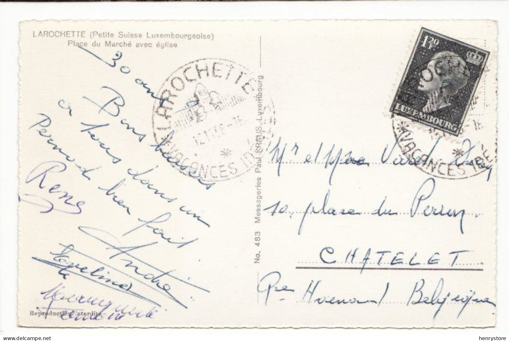 LAROCHETTE : Place Du Marché, Eglise, 1956 - Café De La Place Et Café Du Commerce (F7932) - Fels