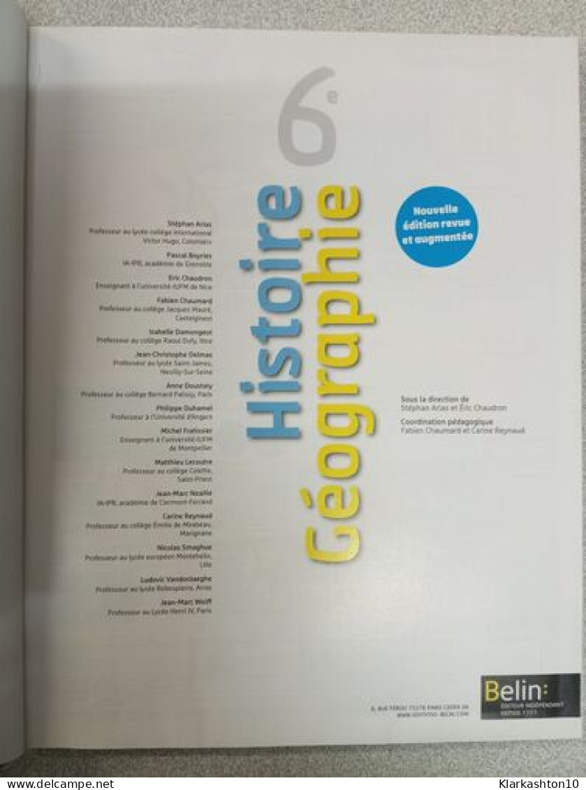 Histoire Géographie Éducation Civique 6e 2013: Manuel élève (format Compact) - Sonstige & Ohne Zuordnung