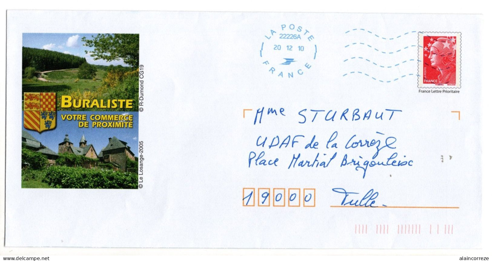 Entier Postal PAP Local Personnalisé Corrèze PAP Buralistes De La Corrèze Blason Lion Collonges La Rouge - PAP: Aufdrucke/Beaujard