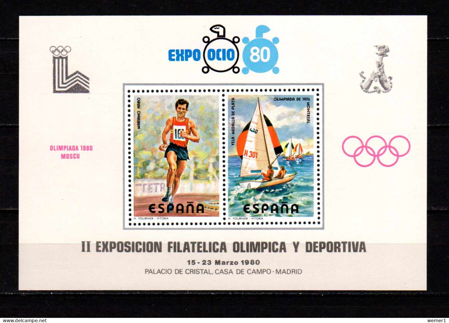 Spain 1980 Olympic Games Moscow / Lake Placid Vignette MNH -scarce- - Zomer 1980: Moskou