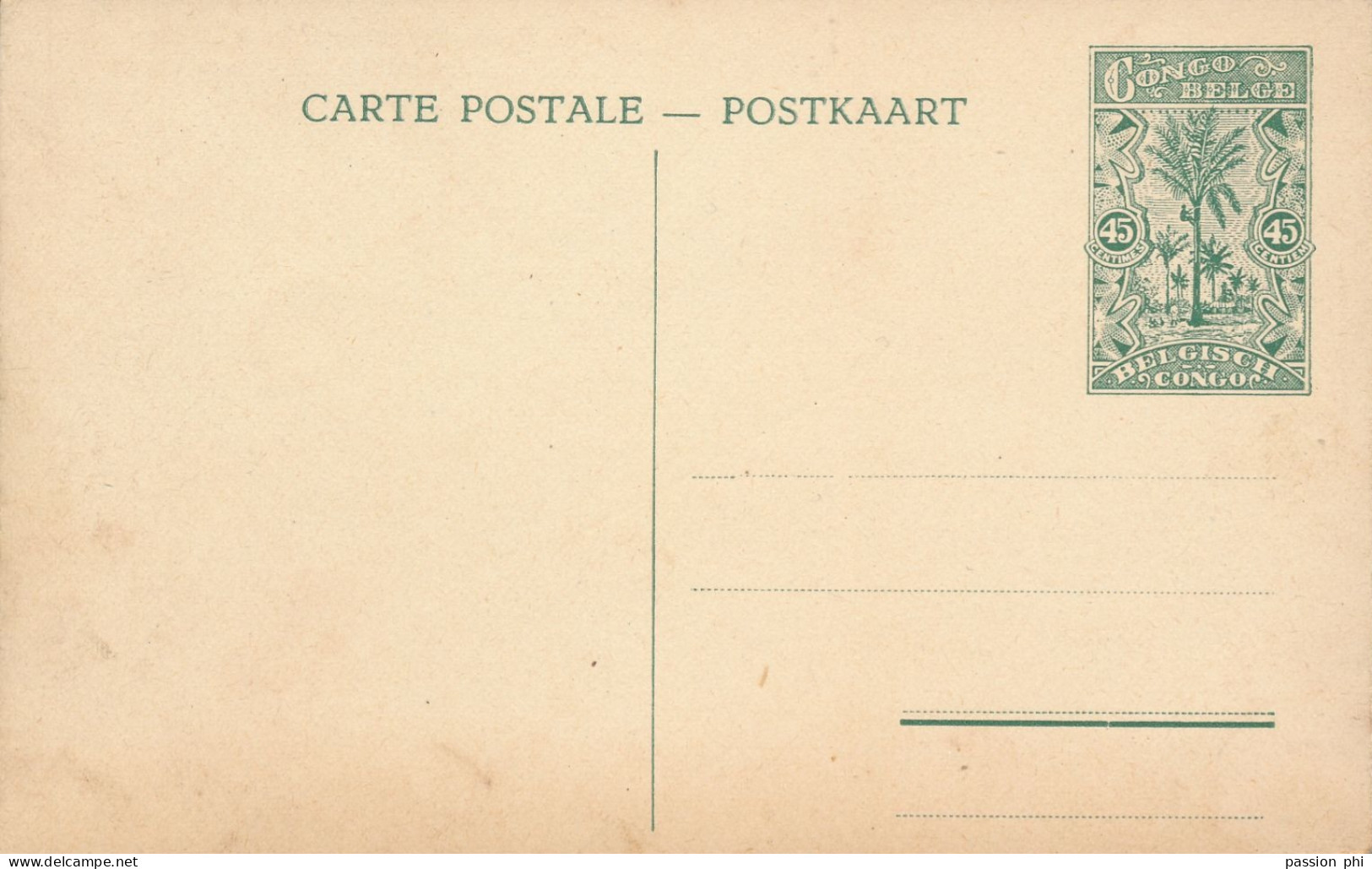 BELGIAN CONGO  PPS SBEP 66 VIEW 46 UNUSED - Stamped Stationery