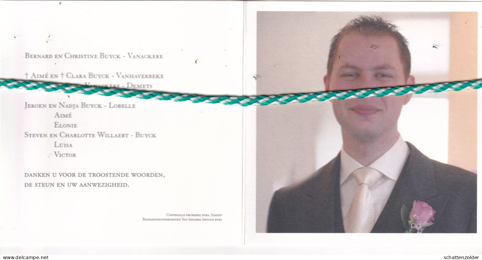 Steven Buyck-Vanackere, Roeselare 1985, Ardooie 2011. Foto - Obituary Notices