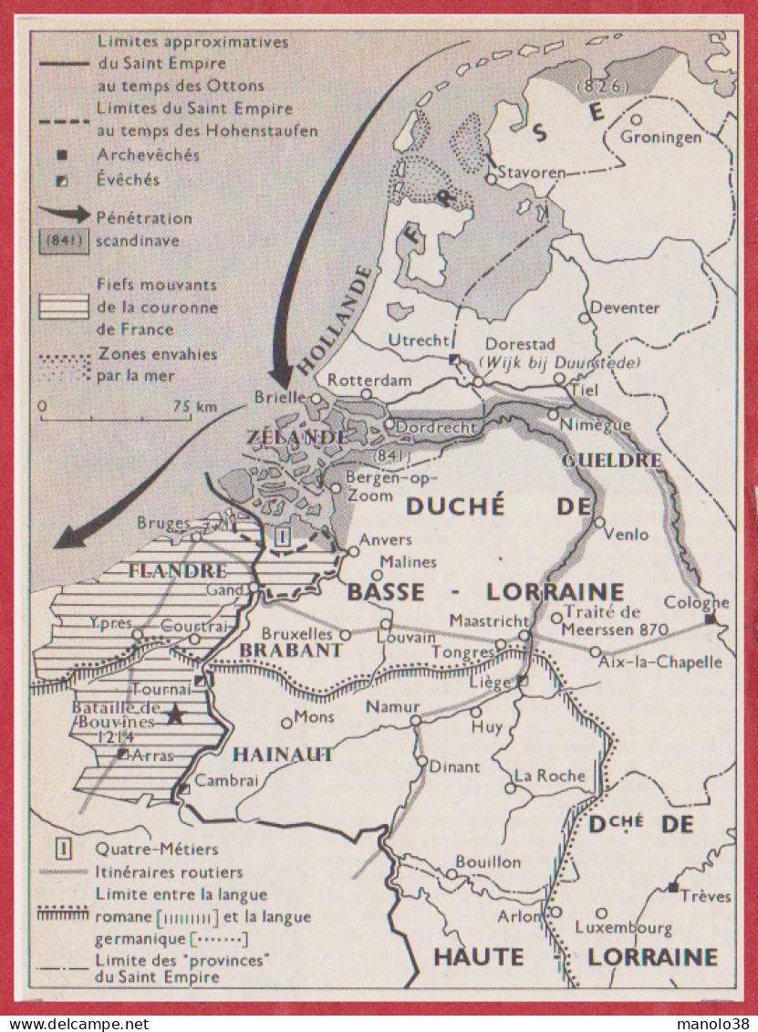 Pays Bas. Histoire. Fin Du IXe Au XIIIe Siècle. Larousse 1960. - Documents Historiques