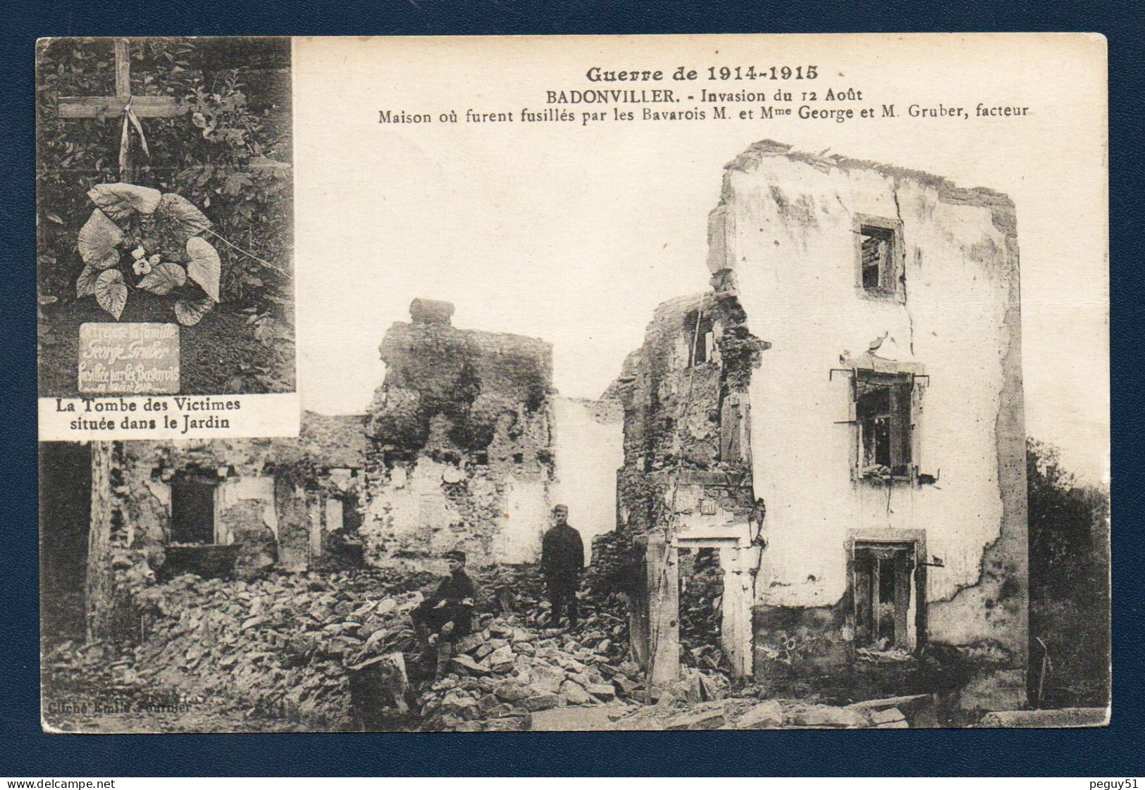 54. Environs De Baccarat. Badonviller. La Ville Fut Incendiée Le 12 Août 1914, 85 Maisons Brûlées, Dix Civils Fusillés. - Baccarat