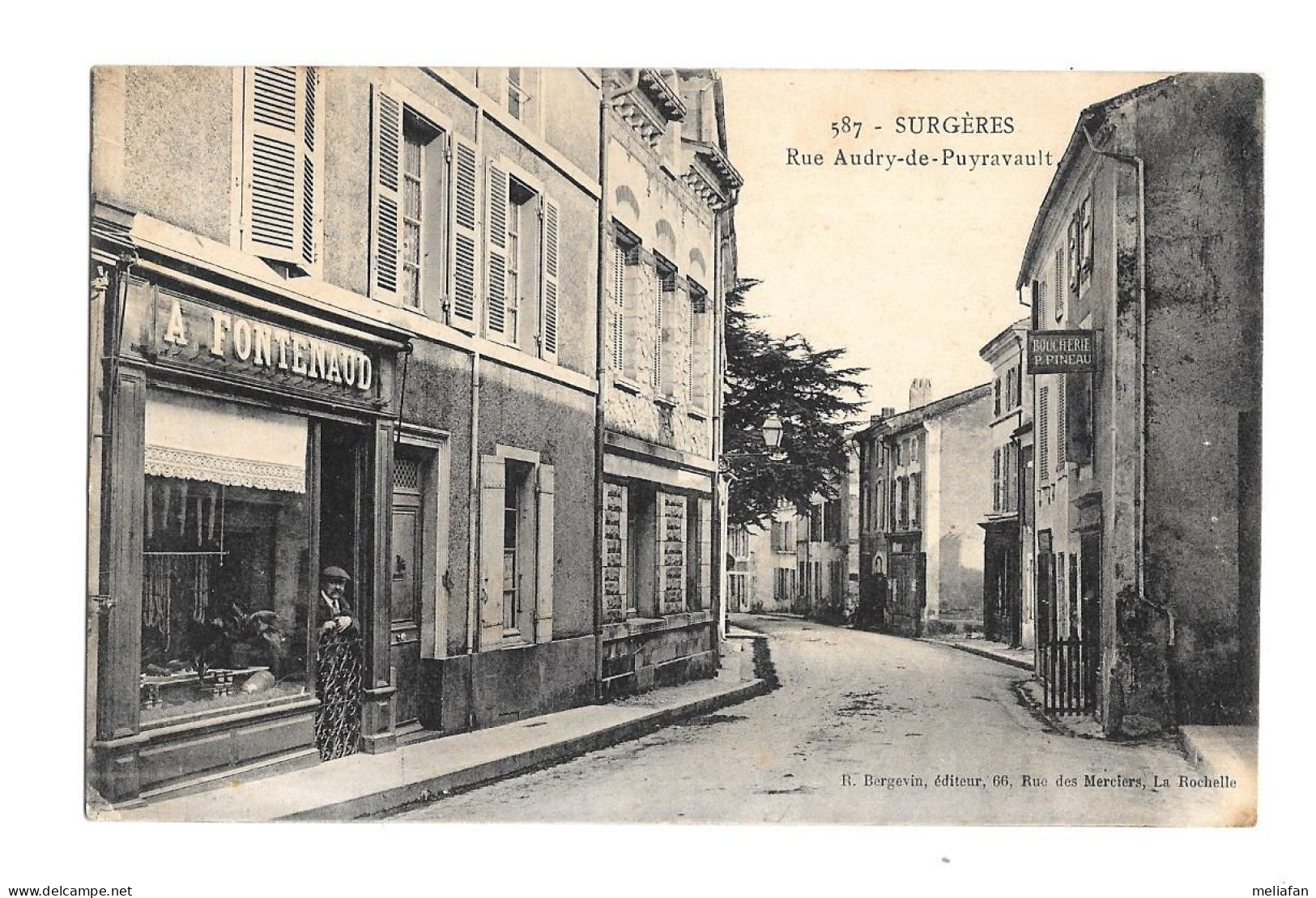 CQ63 - CP SURGERES - RUE AUDRY DE PUYRAVAULT - MAGASIN FONTENAUD - Surgères