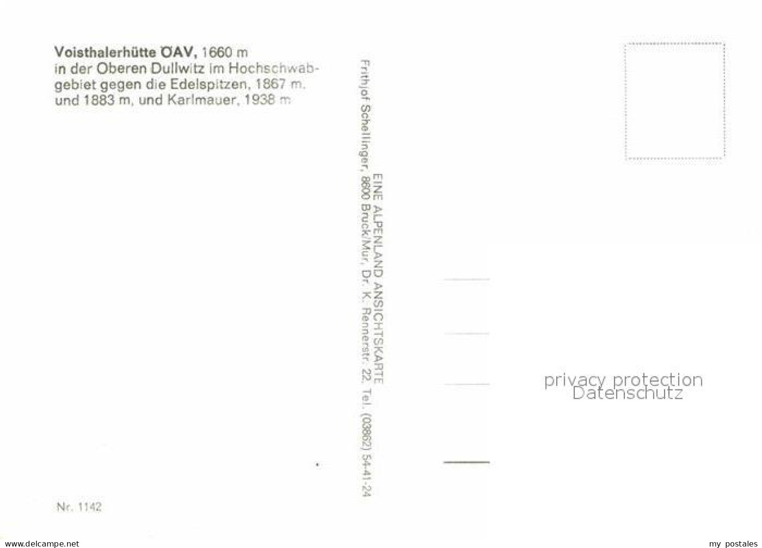 72772619 Voisthalerhuette Obere Dullwitz Hochschwabgebiet Edelspitzen Voisthaler - Altri & Non Classificati