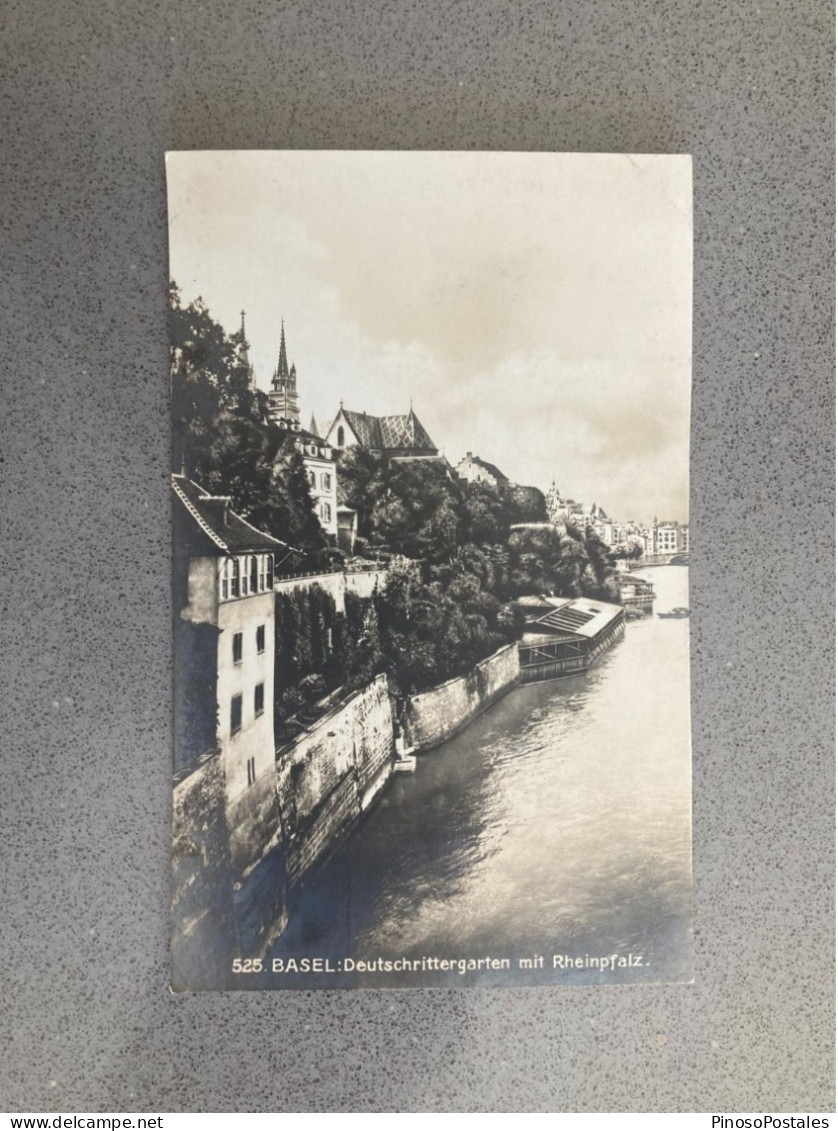 Basel Deutschrittergarten Mit Rheinpfalz Carte Postale Postcard - Bâle