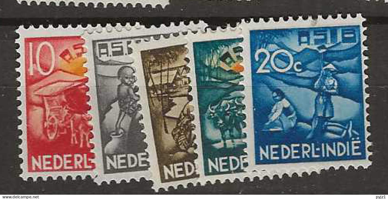 1937 MH Nederlands Indië NVPH 230-34 - Netherlands Indies