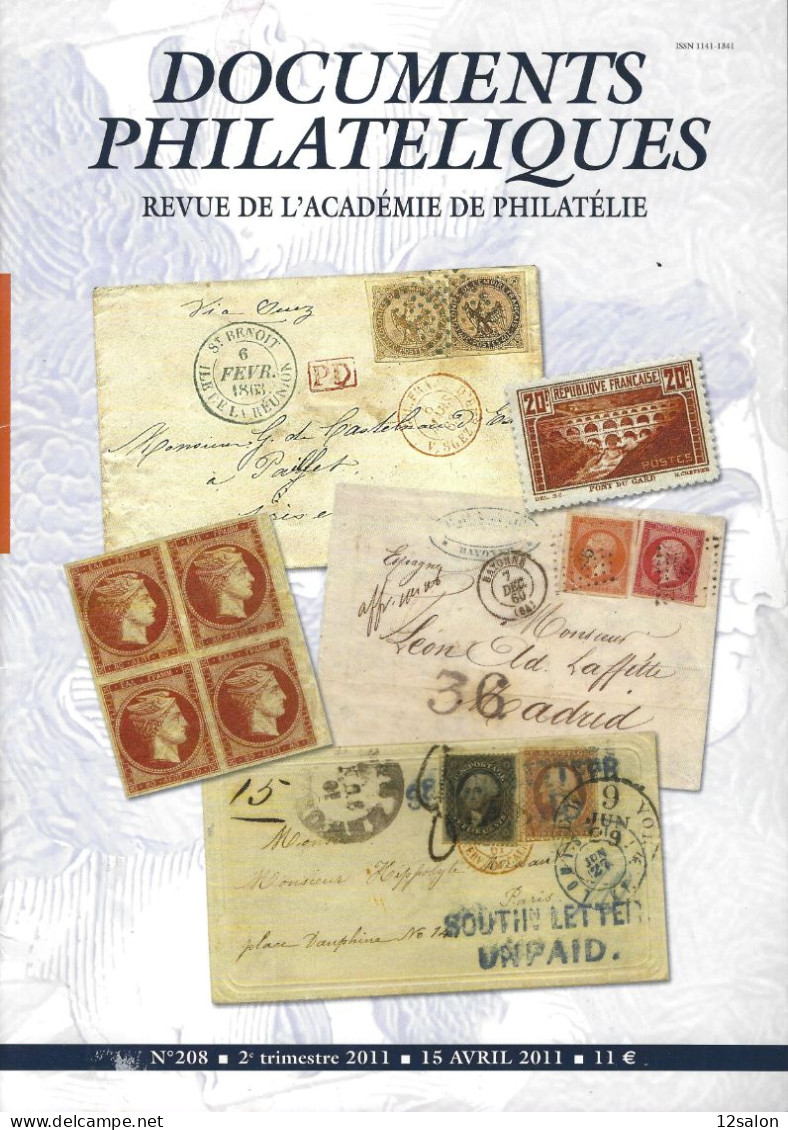 ACADEMIE DE PHILATELIE DOCUMENTS PHILATELIQUES N° 208 + Sommaire - Altri & Non Classificati