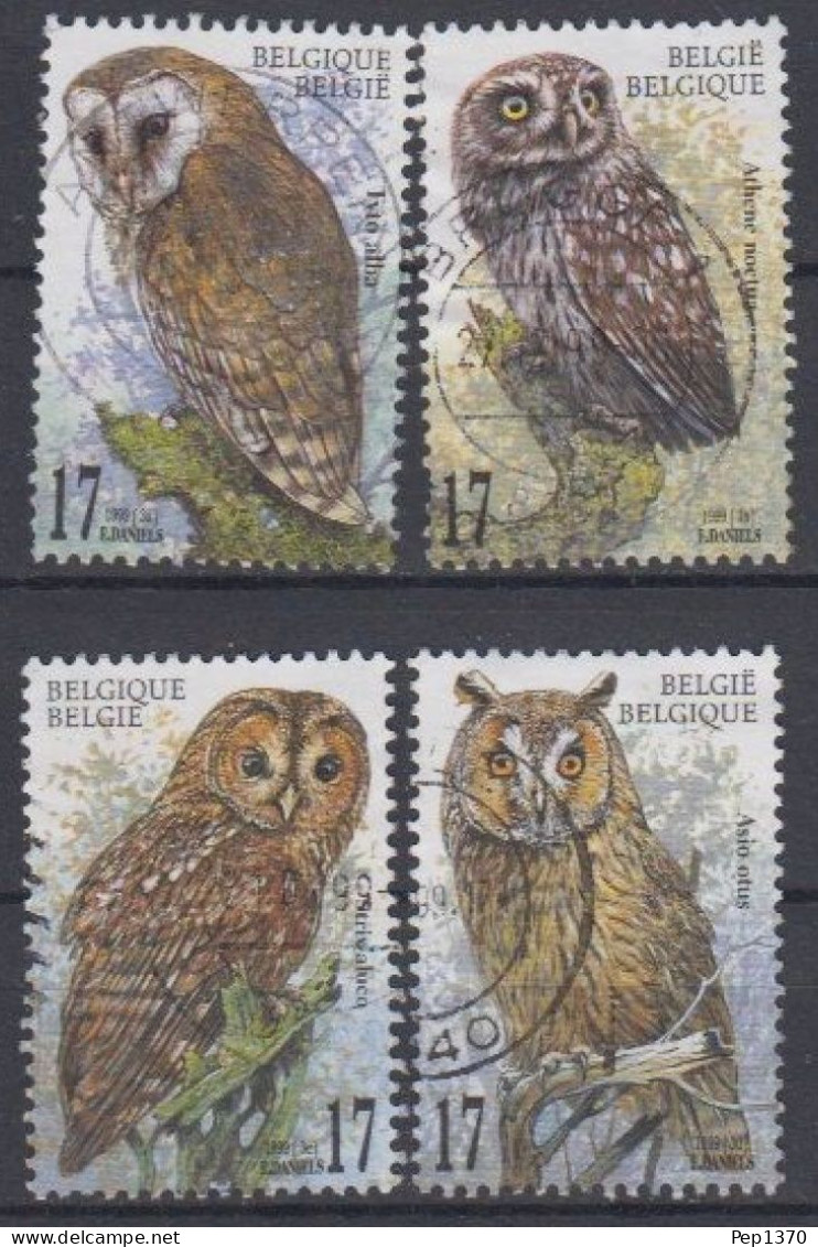 BELGICA 1999 - BELGIQUE - BELGIUM - PAJAROS - AVES - BUHOS - YVERT Nº 2805/2808 USADOS - Uilen