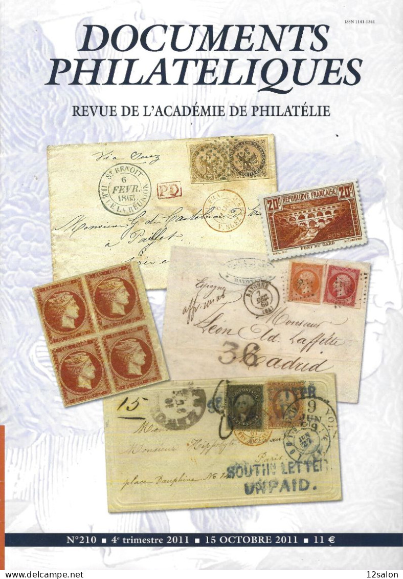ACADEMIE DE PHILATELIE DOCUMENTS PHILATELIQUES N° 210 + Sommaire - Other & Unclassified