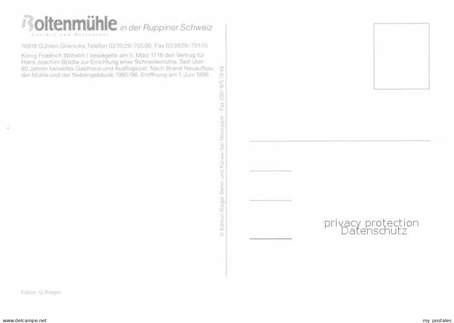 72772181 Guehlen Glienicke Boltenmuehle Guehlen Glienicke - Neuruppin