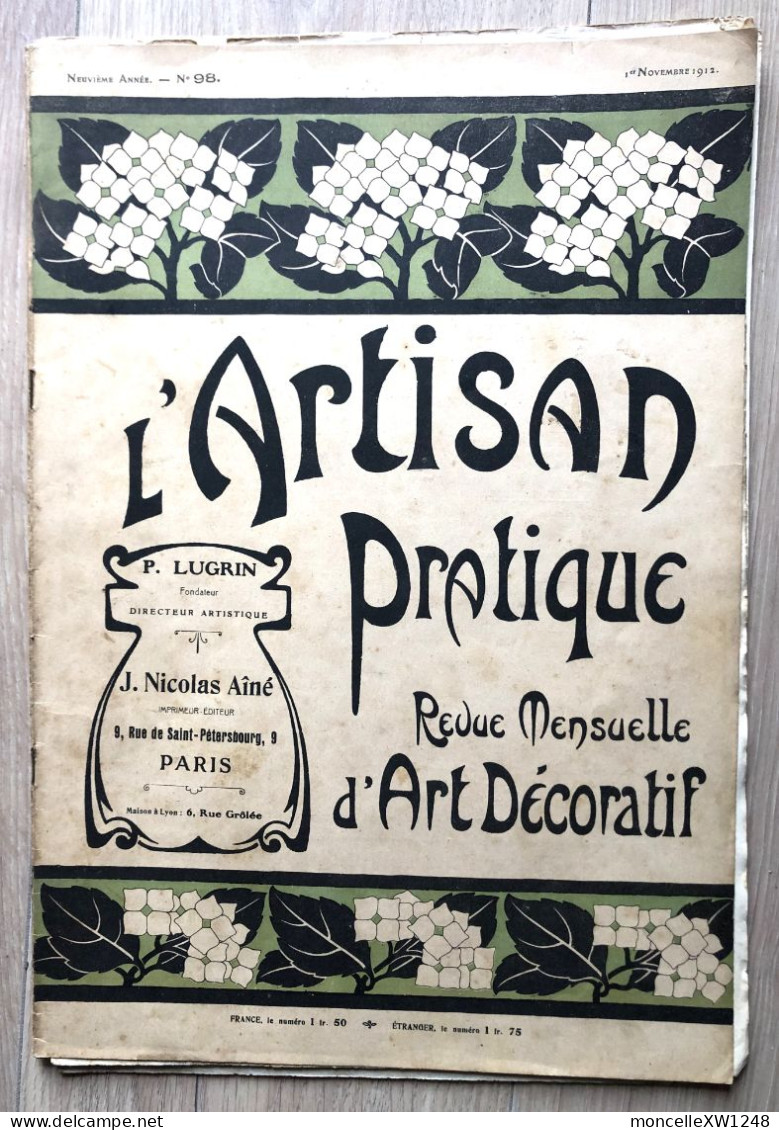 L'Artisan Pratique N°98 - Revue Mensuelle Début XXème Art Déco 1912 - Innendekoration