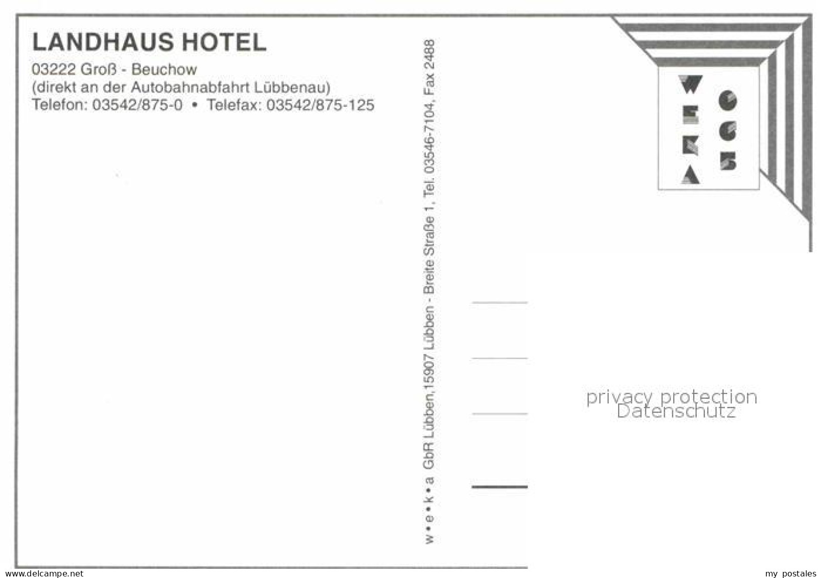 72772046 Gross Beuchow Landhaus Hotel Luebbenau - Sonstige & Ohne Zuordnung