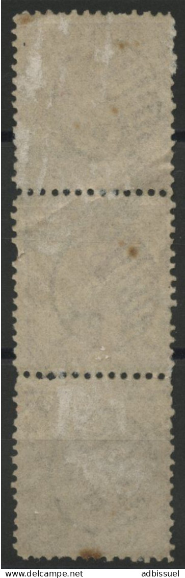 N° 5 Bande De Trois Verticale Du 3c Lilas Type Dragon (dentelé 11 1/2 - 12). Voir Suite - Used Stamps