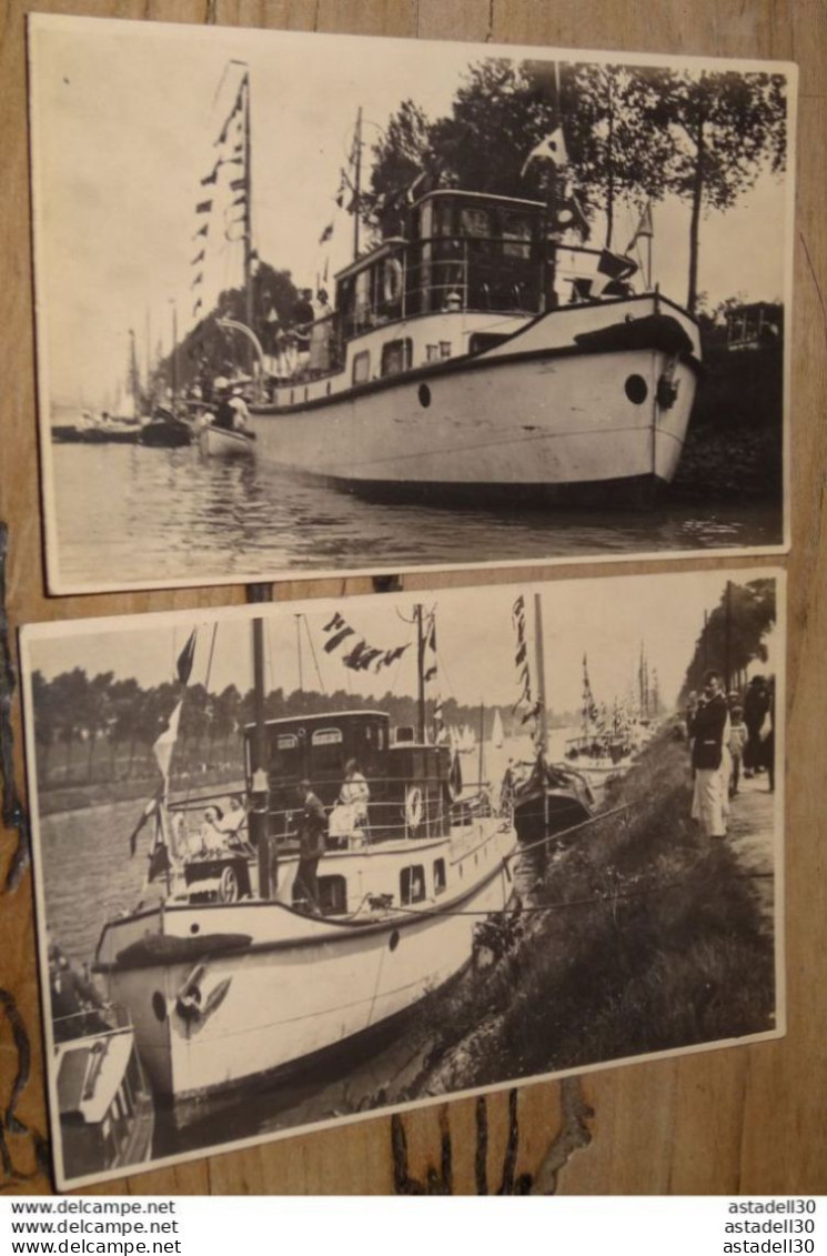 BELGIQUE : 2 Carte Photo Bateau Dans Canal A Identifier  ................ 13763 - Andere & Zonder Classificatie