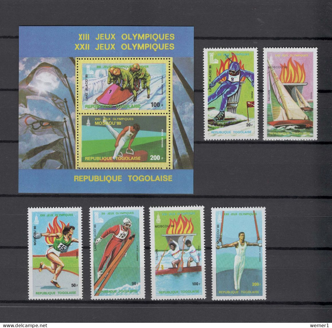 Togo 1979 Olympic Games Moscow / Lake Placid Set Of 6 + S/s MNH - Verano 1980: Moscu