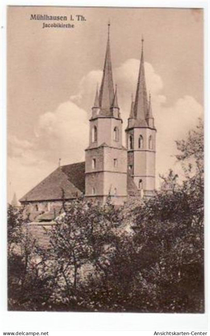 39016809 - Muehlhausen Mit Jacobikirche Ungelaufen  Leicht Beschnitten, Sonst Gut Erhalten. - Muehlhausen