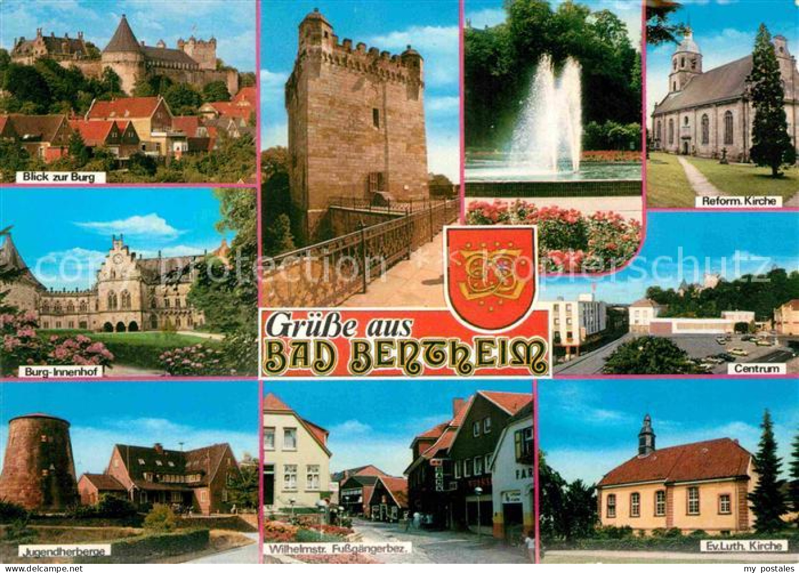72771513 Bad Bentheim Burg Fontaene Reform Kirche Burg Innenhof Jugendherberge W - Bad Bentheim