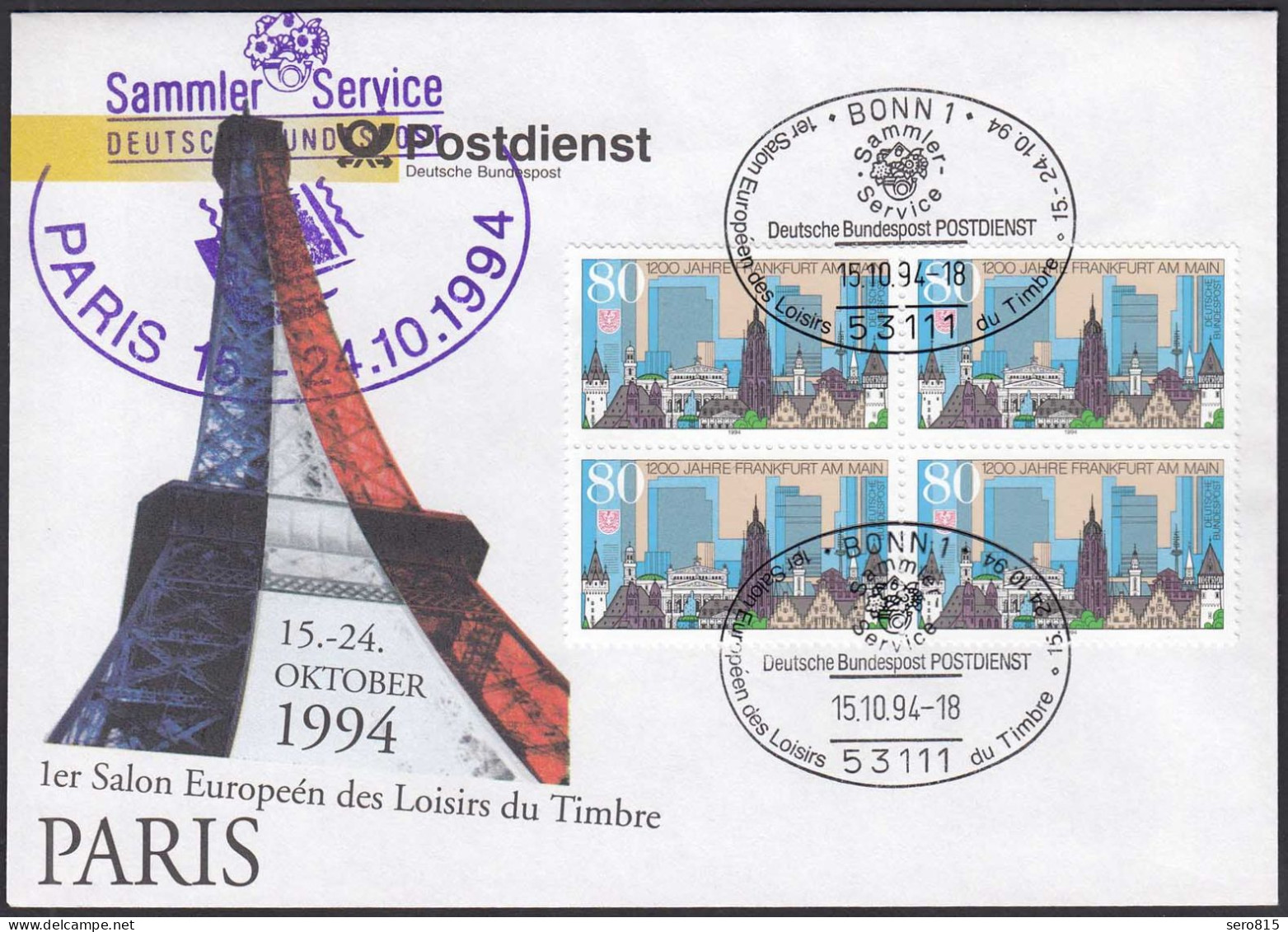 Bundespost Sammlerservice Ausstellungsbrief 1994 Paris Salon Europeen   (87011 - Storia Postale