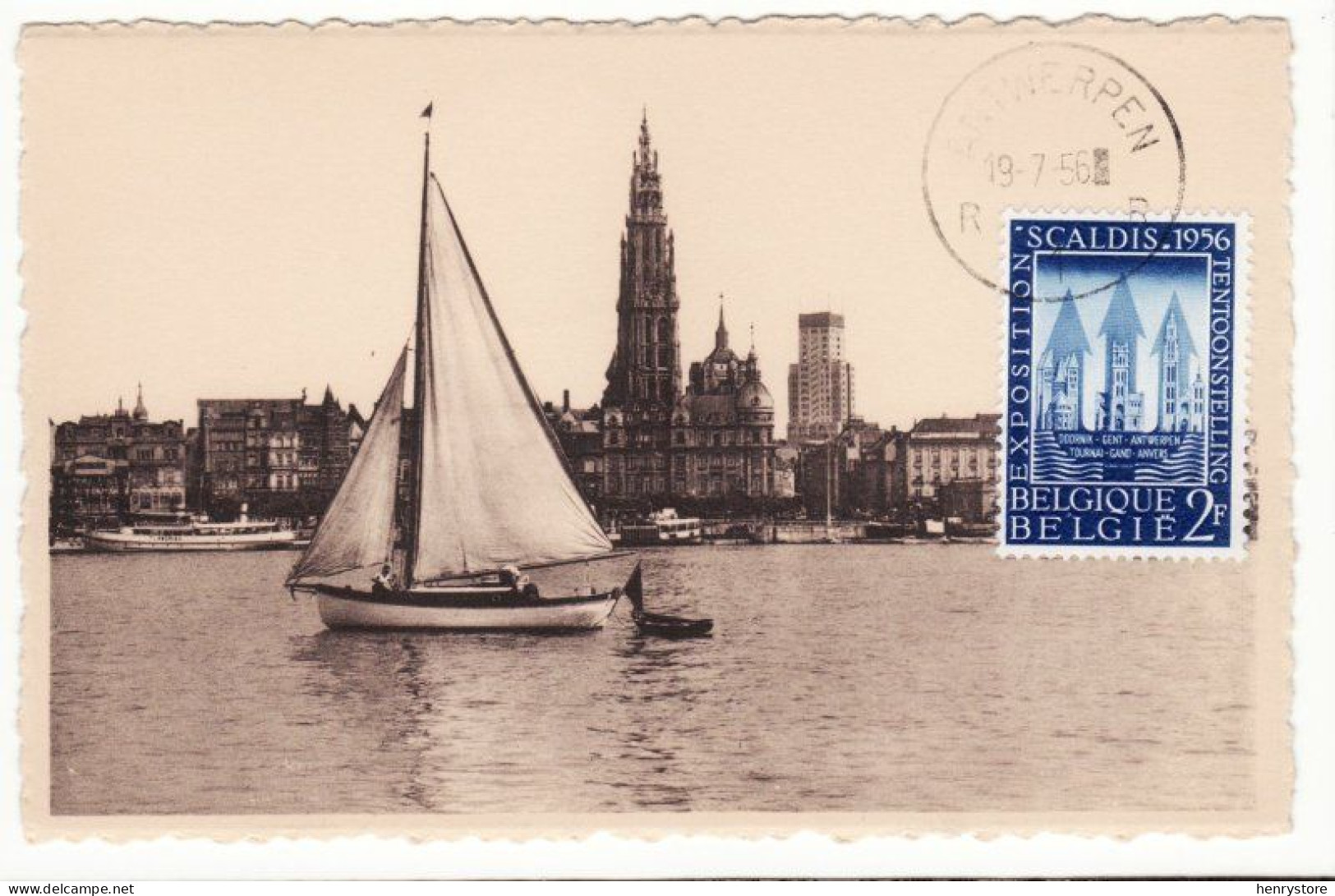 ANVERS - ANTWERPEN : La Rade, 1956 - Carte Maximum - Ed. Nels Serie 25 N°7 - Voilier (F7950) - Antwerpen