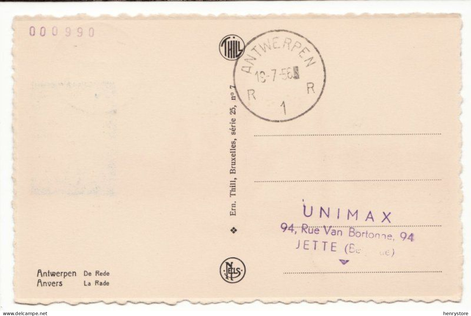 ANVERS - ANTWERPEN : La Rade, 1956 - Carte Maximum - Ed. Nels Serie 25 N°7 - Voilier (F7950) - Antwerpen