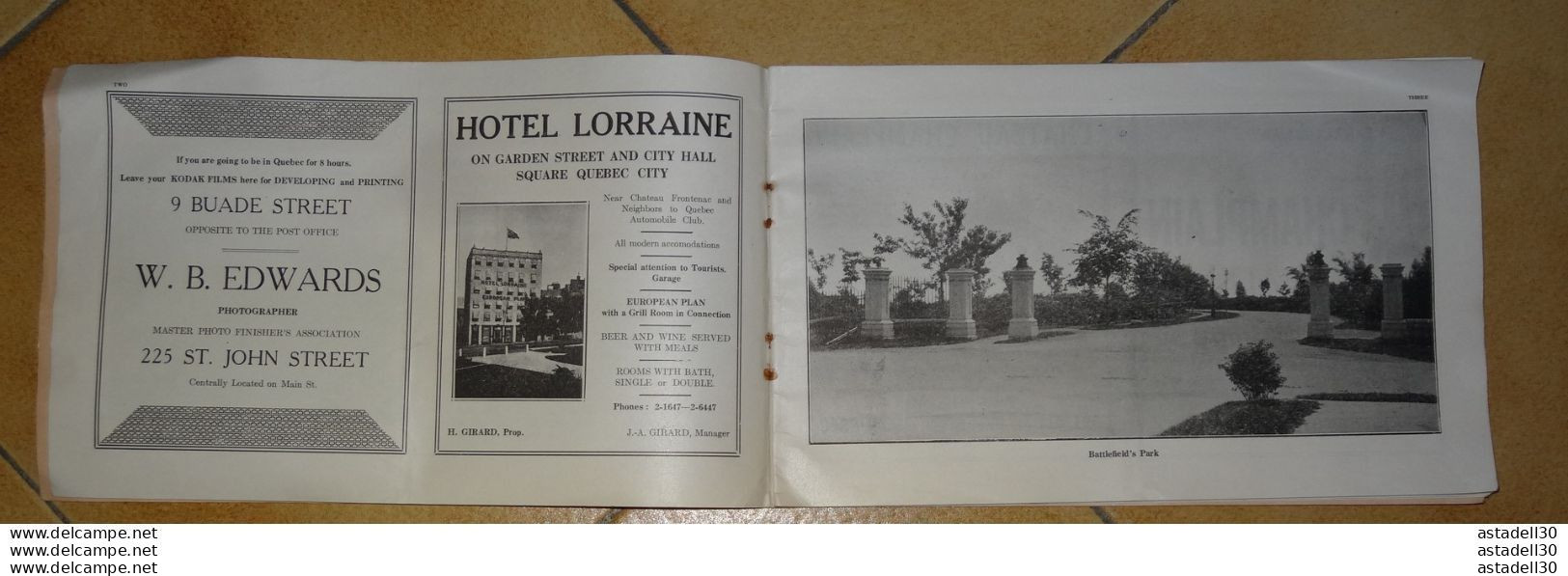 Dépliant CANADA : QUEBEC TOURIST GUIDE , 1930's .........Caisse-40 - Dépliants Turistici