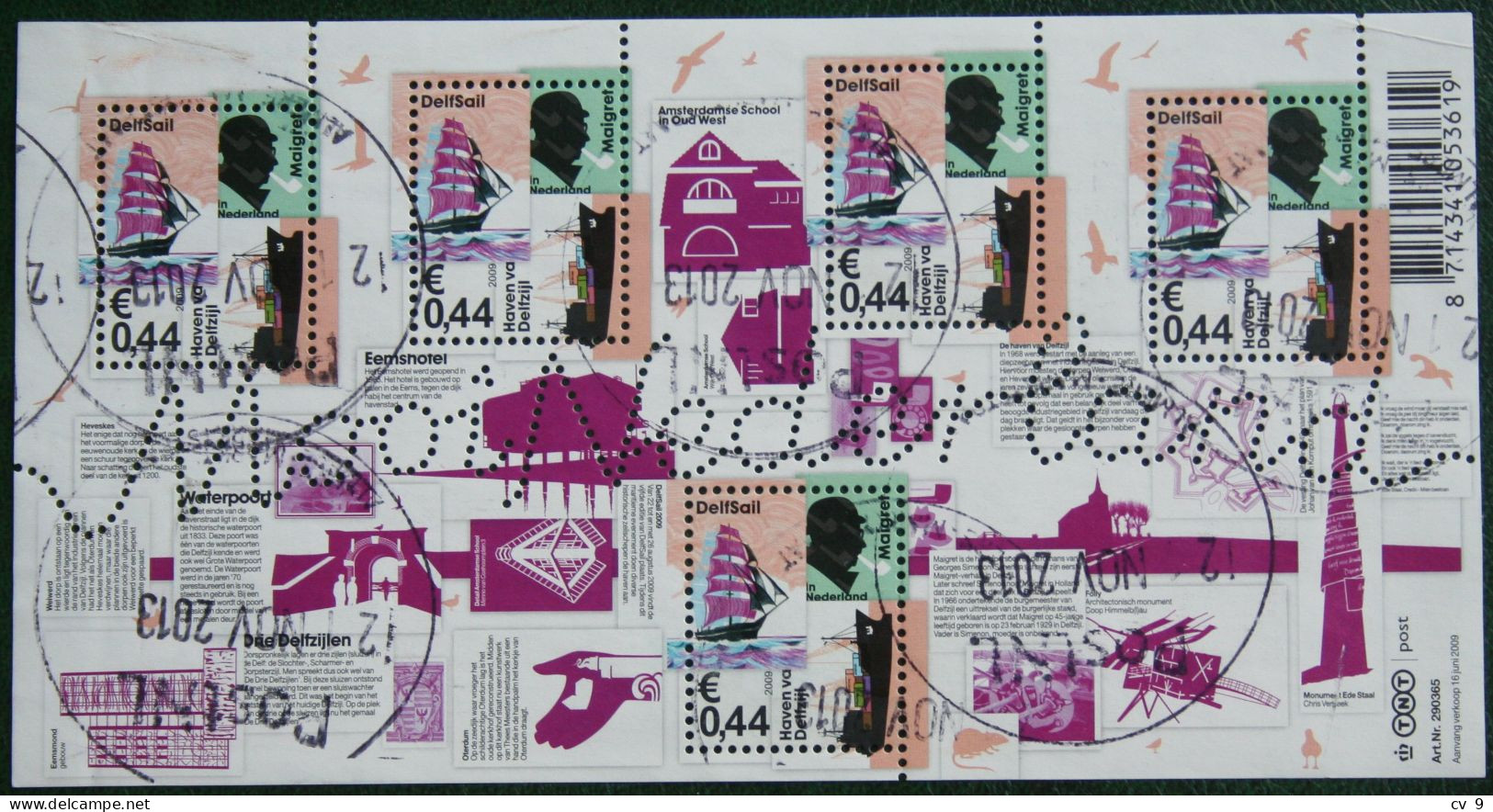 Blok Mooi Nederland Delfzijl (40) NVPH 2650 (Mi 2667) 2009 Gestempeld / Used NEDERLAND/ NIEDERLANDE / NETHERLANDS - Used Stamps