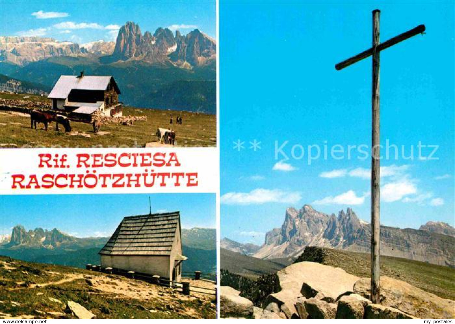 72770393 Raschoetzhuette Rifugio Resciesa Dolomiten Kreuz  - Sonstige & Ohne Zuordnung