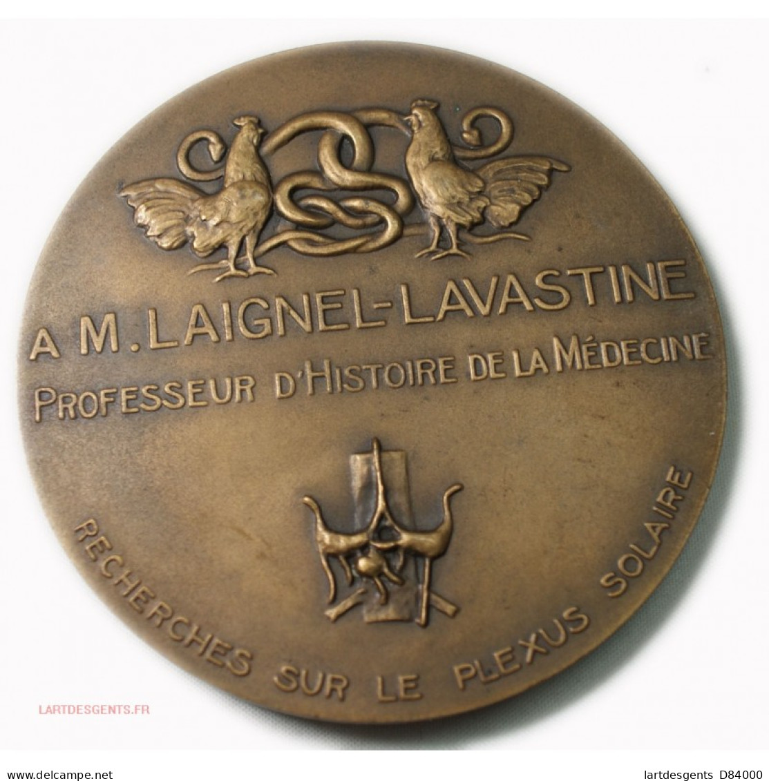 Médaille Pr. LAVASTINE Recherche Sur Le Plexus Solaire 1937 - Adel