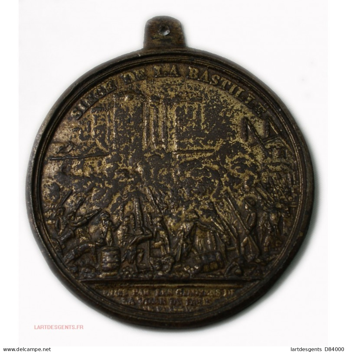 Rare Médaille Uniface Siège De La Bastille 1789 Paris Par ANDRIEU - Royaux / De Noblesse