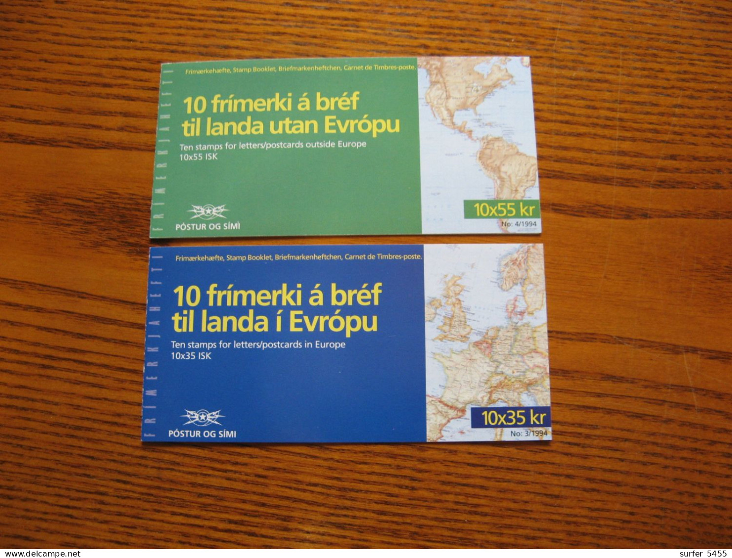 ISLANDE- DEUX CARNETS N° 753/754  NEUFS** LUXE - MNH - EUROPA 1994 - COTE YVERT 2012 : 45,00 EUROS - Unused Stamps