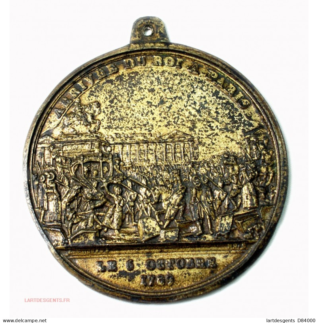 Rare Médaille Uniface Arrivée Du Roi à Paris Le 6 Octobre 1789 Par ANDRIEU - Royal / Of Nobility